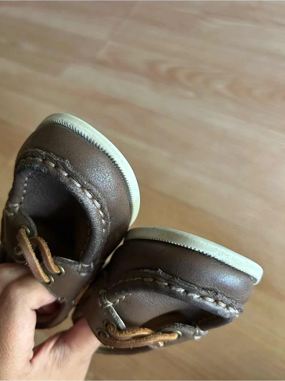 Janie and Jack Brown Leather Boat Shoes Toddler 7
